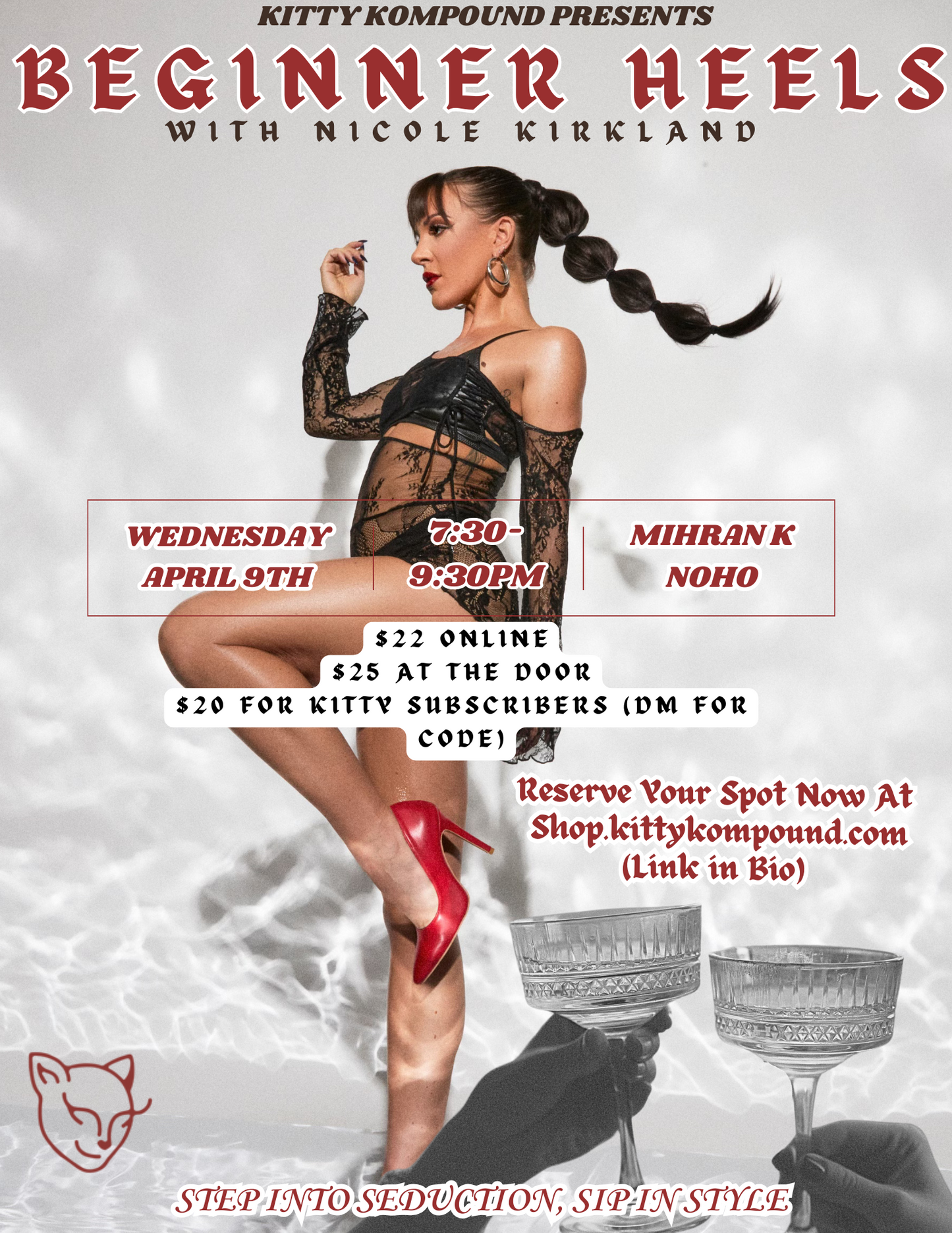 4/9 Beginner Heels w/ Nicole Kirkland