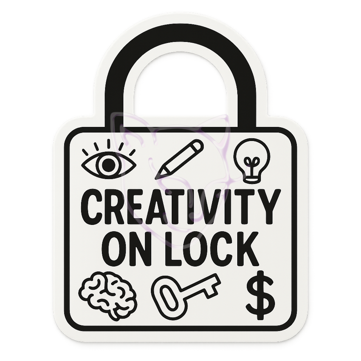 Creativity on Lock Sticker