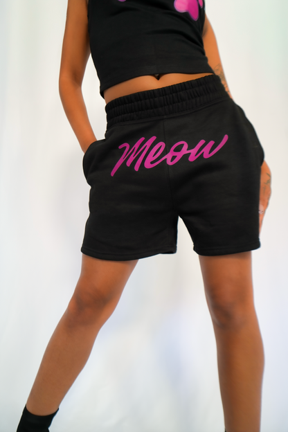 Paws on My Peach Shorts